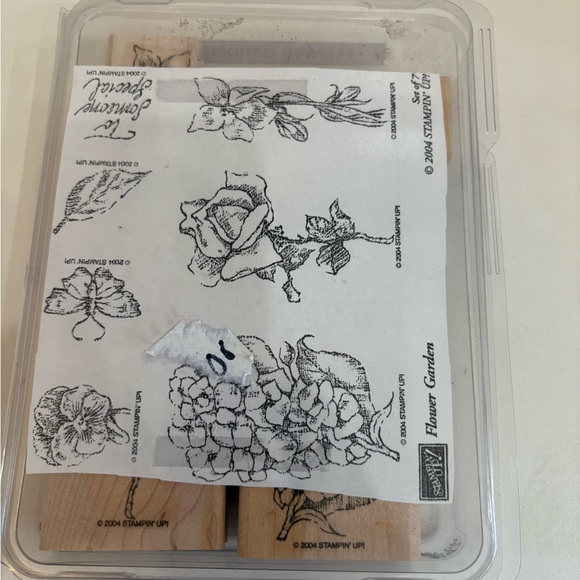 Stampin' Up! Flower Garden Set 7 Wood Stamps 2004 - Picture 2 of 4